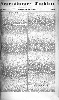 Regensburger Tagblatt Mittwoch 29. Oktober 1873