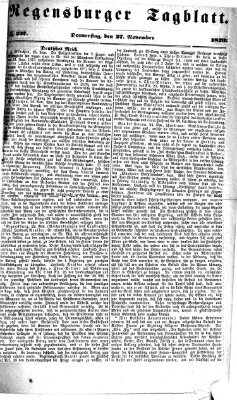 Regensburger Tagblatt Donnerstag 27. November 1873