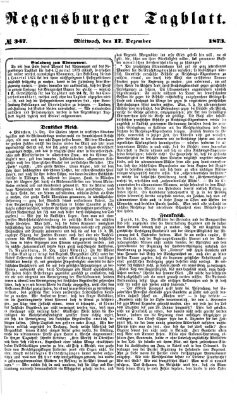 Regensburger Tagblatt Mittwoch 17. Dezember 1873