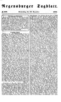 Regensburger Tagblatt Donnerstag 18. Dezember 1873