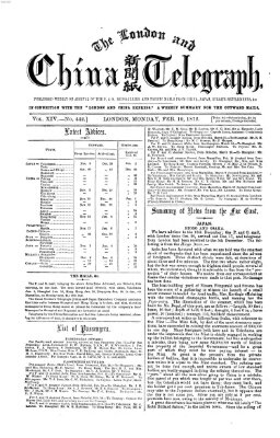 The London and China telegraph Montag 19. Februar 1872