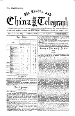 The London and China telegraph Montag 19. August 1872