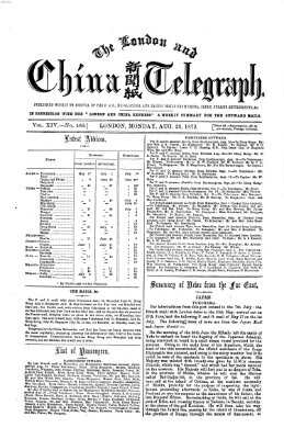 The London and China telegraph Montag 26. August 1872