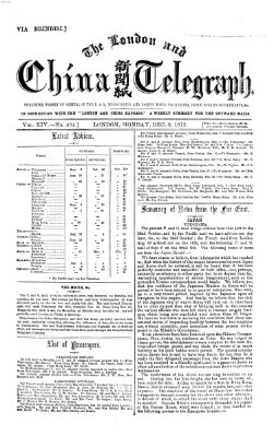 The London and China telegraph Montag 9. Dezember 1872