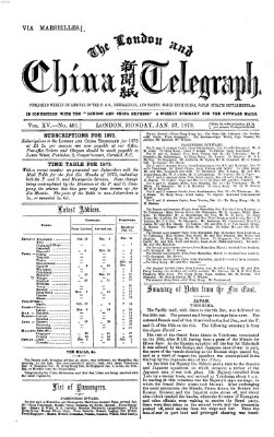 The London and China telegraph Montag 27. Januar 1873