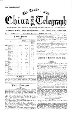 The London and China telegraph Montag 24. März 1873