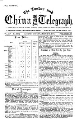 The London and China telegraph Montag 31. März 1873