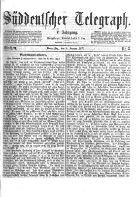 Süddeutscher Telegraph Donnerstag 4. Januar 1872