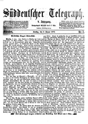 Süddeutscher Telegraph Samstag 6. Januar 1872