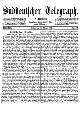 Süddeutscher Telegraph Freitag 16. Februar 1872