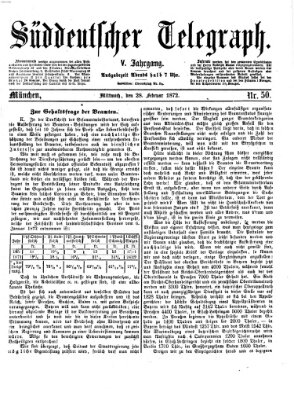 Süddeutscher Telegraph Mittwoch 28. Februar 1872