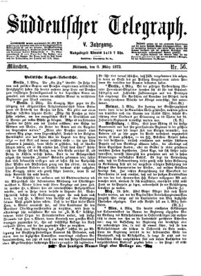 Süddeutscher Telegraph Mittwoch 6. März 1872