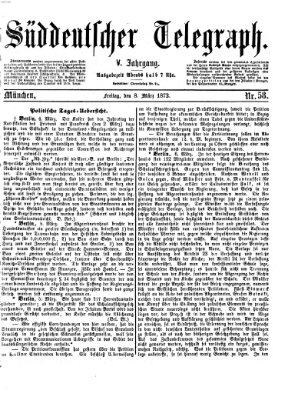 Süddeutscher Telegraph Freitag 8. März 1872