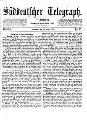 Süddeutscher Telegraph Donnerstag 14. März 1872