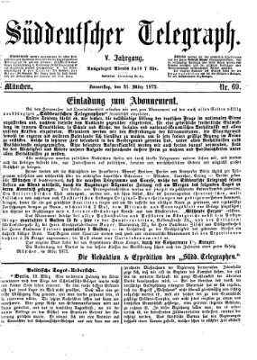 Süddeutscher Telegraph Donnerstag 21. März 1872