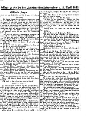 Süddeutscher Telegraph Sonntag 14. April 1872