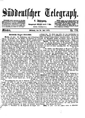 Süddeutscher Telegraph Mittwoch 24. Juli 1872