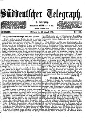 Süddeutscher Telegraph Mittwoch 21. August 1872