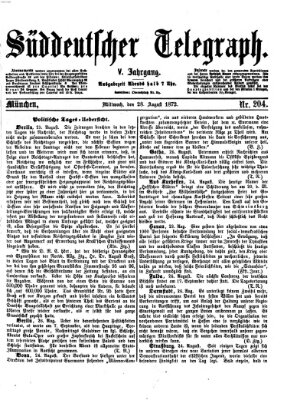 Süddeutscher Telegraph Mittwoch 28. August 1872