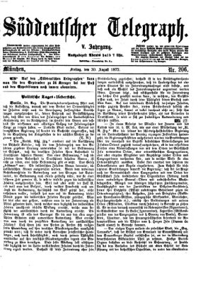 Süddeutscher Telegraph Freitag 30. August 1872