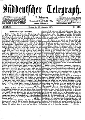 Süddeutscher Telegraph Dienstag 10. September 1872