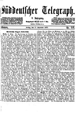 Süddeutscher Telegraph Freitag 13. September 1872