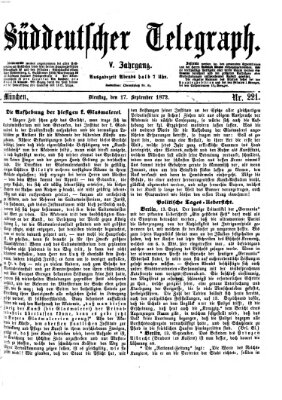 Süddeutscher Telegraph Dienstag 17. September 1872