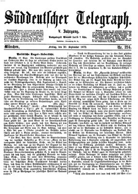 Süddeutscher Telegraph Freitag 20. September 1872