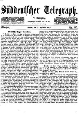 Süddeutscher Telegraph Samstag 21. September 1872