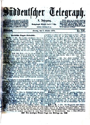 Süddeutscher Telegraph Sonntag 6. Oktober 1872