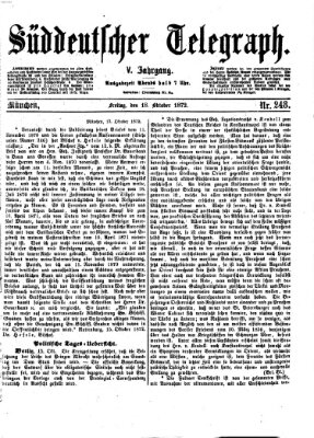 Süddeutscher Telegraph Freitag 18. Oktober 1872