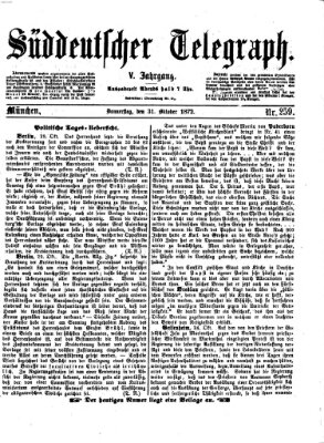 Süddeutscher Telegraph Donnerstag 31. Oktober 1872