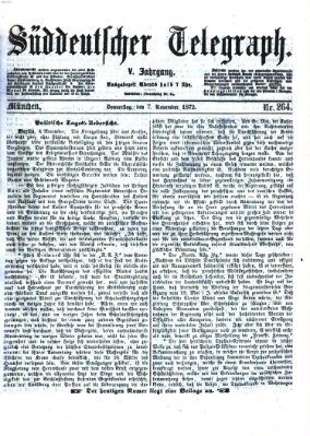 Süddeutscher Telegraph Donnerstag 7. November 1872