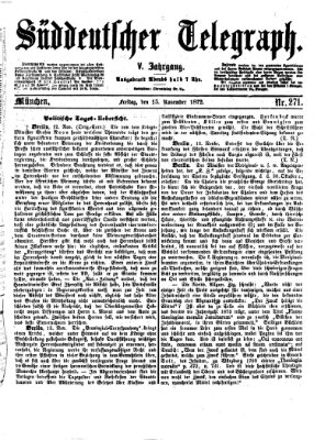 Süddeutscher Telegraph Freitag 15. November 1872