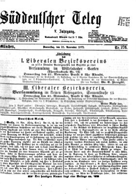 Süddeutscher Telegraph Donnerstag 21. November 1872