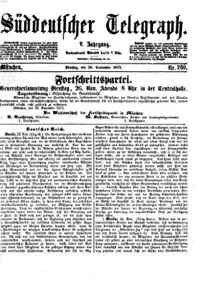 Süddeutscher Telegraph Dienstag 26. November 1872