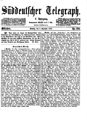 Süddeutscher Telegraph Dienstag 3. Dezember 1872