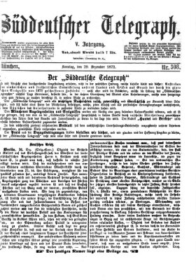 Süddeutscher Telegraph Sonntag 29. Dezember 1872