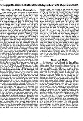 Süddeutscher Telegraph Sonntag 29. September 1872