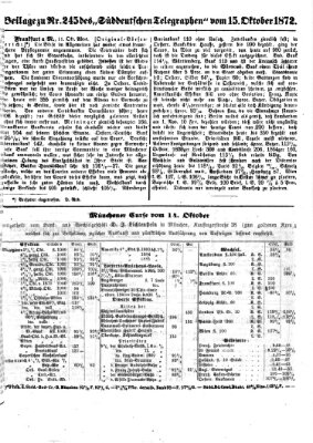 Süddeutscher Telegraph Dienstag 15. Oktober 1872