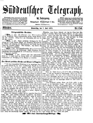 Süddeutscher Telegraph Donnerstag 3. Juli 1873