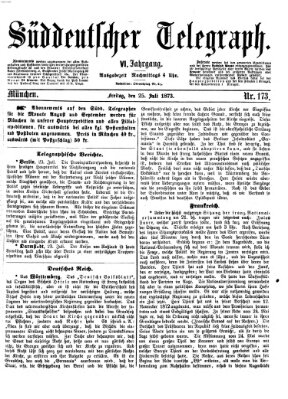 Süddeutscher Telegraph Freitag 25. Juli 1873