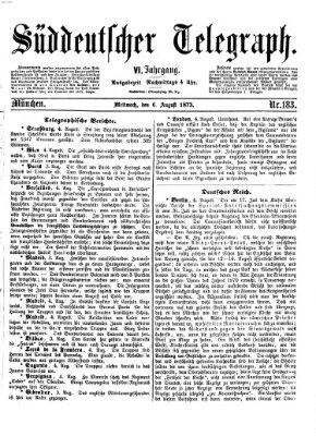 Süddeutscher Telegraph Mittwoch 6. August 1873