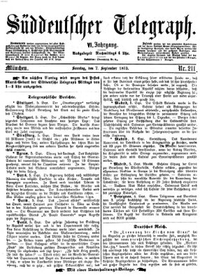 Süddeutscher Telegraph Sonntag 7. September 1873