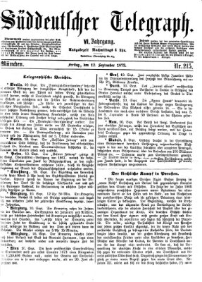 Süddeutscher Telegraph Freitag 12. September 1873