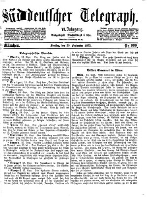 Süddeutscher Telegraph Samstag 20. September 1873