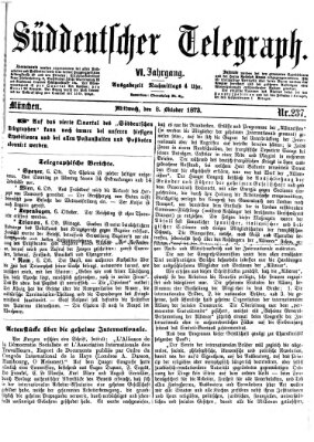 Süddeutscher Telegraph Mittwoch 8. Oktober 1873