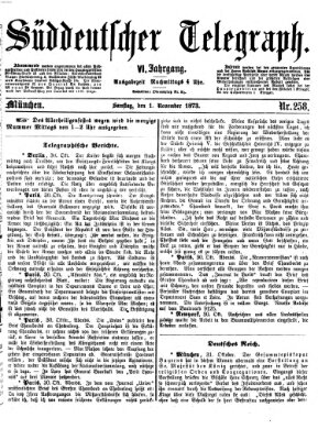 Süddeutscher Telegraph Samstag 1. November 1873