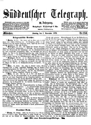 Süddeutscher Telegraph Sonntag 2. November 1873