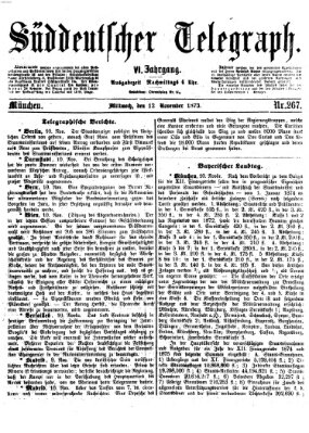 Süddeutscher Telegraph Mittwoch 12. November 1873